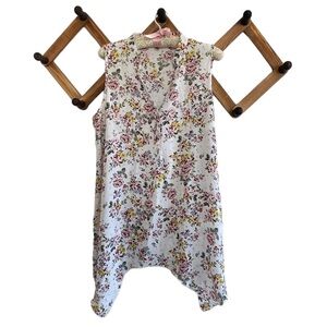 Spense | Like new floral v neck button up sleeveless tunic blouse women’…